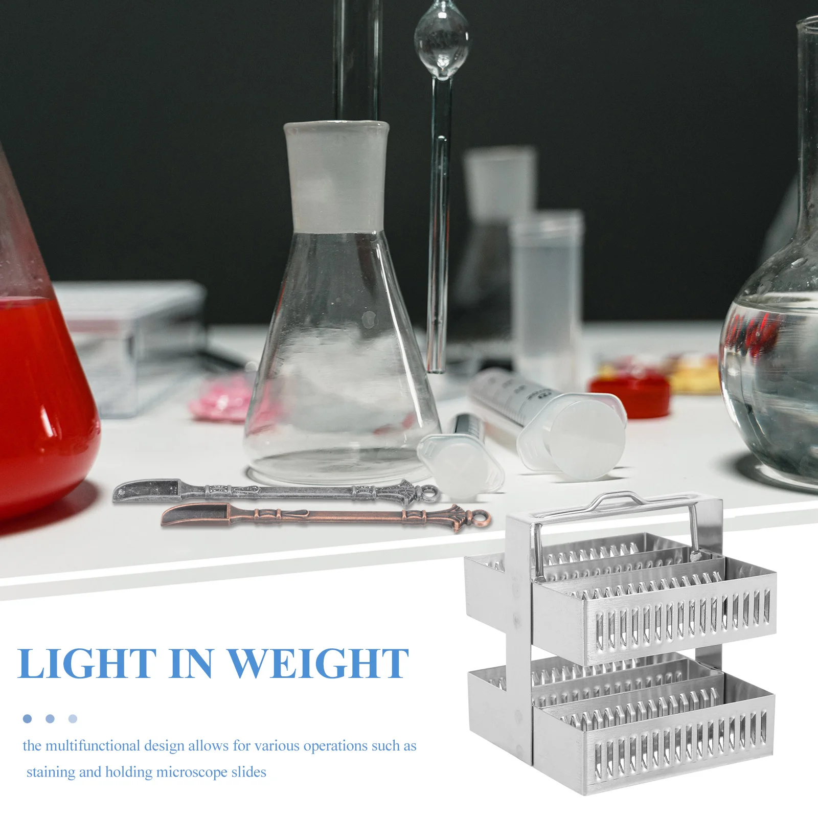 Reusable Metal Microscope Slide Rack Stainless Steel Staining Stand for Lab Use Efficient Slide Storage Holder Biology
Reusable Metal Microscope Slide Rack Stainless Steel Staining Stand for Lab Use Efficient Slide Storage Holder Biology