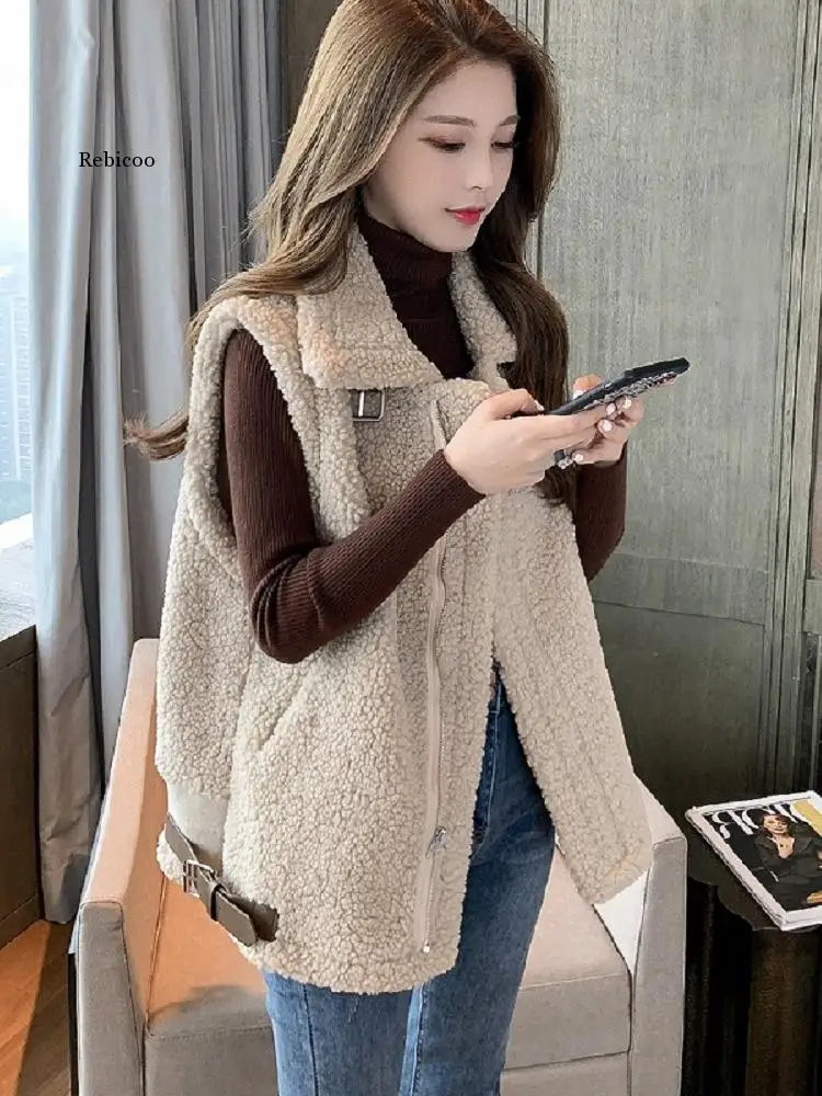 Fur one-piece vest women's 2021 autumn and winter new loose sleeveless waistcoat lamb Plush vest coat fashion
Fur one-piece vest women's 2021 autumn and winter new loose sleeveless waistcoat lamb Plush vest coat fashion