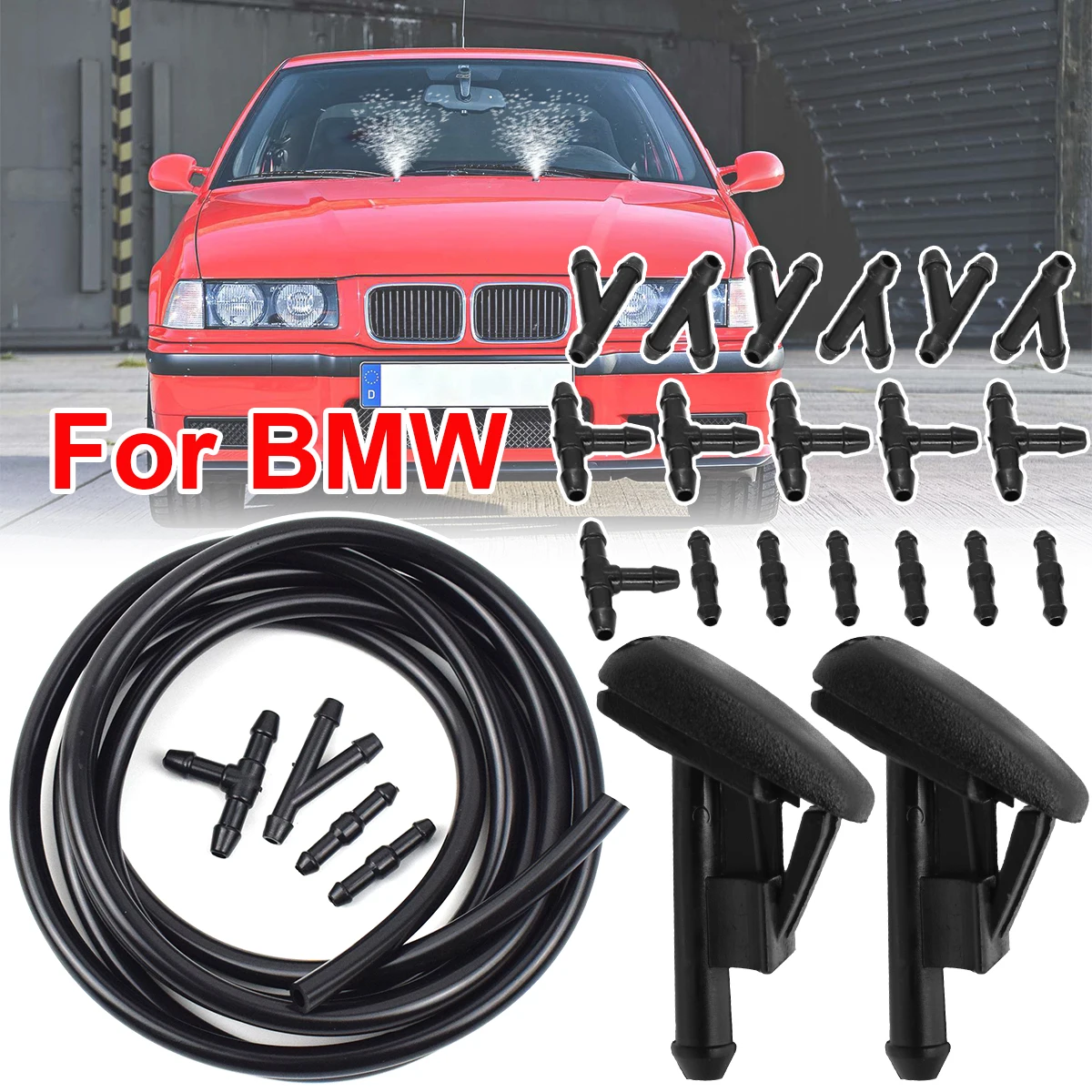 For BMW 3 Series E36 316 318 320 323 325 328 M3 Z3 Auto Windshield Wiper Water Spray Nozzle Washer Jet Hose Pipe Kit 61601384859
For BMW 3 Series E36 316 318 320 323 325 328 M3 Z3 Auto Windshield Wiper Water Spray Nozzle Washer Jet Hose Pipe Kit 61601384859