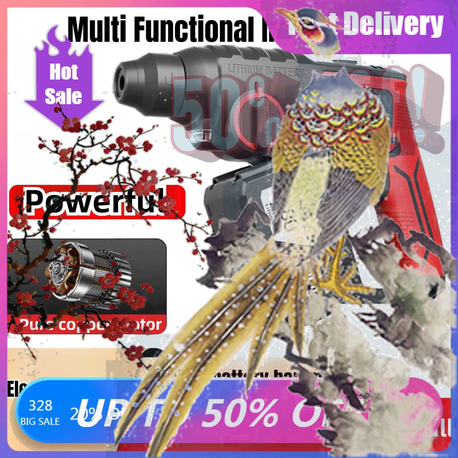 【Fast Delivery】Multi Functional Impact Drill Electric Drill Heavy-duty Wireless Charging Pickaxe Three Purpose Hammer Drill Stro
【Fast Delivery】Multi Functional Impact Drill Electric Drill Heavy-duty Wireless Charging Pickaxe Three Purpose Hammer Drill Stro