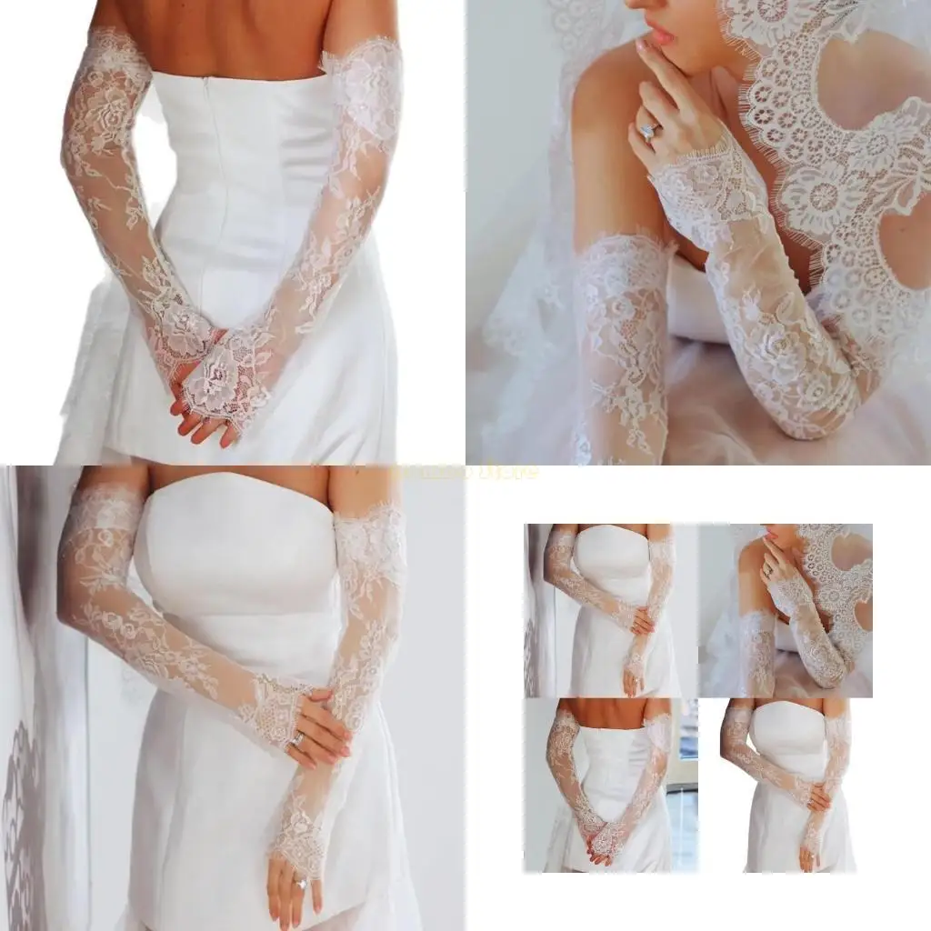 31BF Прозрачные кружевные свадебные перчатки с длинными рукавами для невесты, нарукавники без пальцев для торжественных случаев,
31BF Прозрачные кружевные свадебные перчатки с длинными рукавами для невесты, нарукавники без пальцев для торжественных случаев,