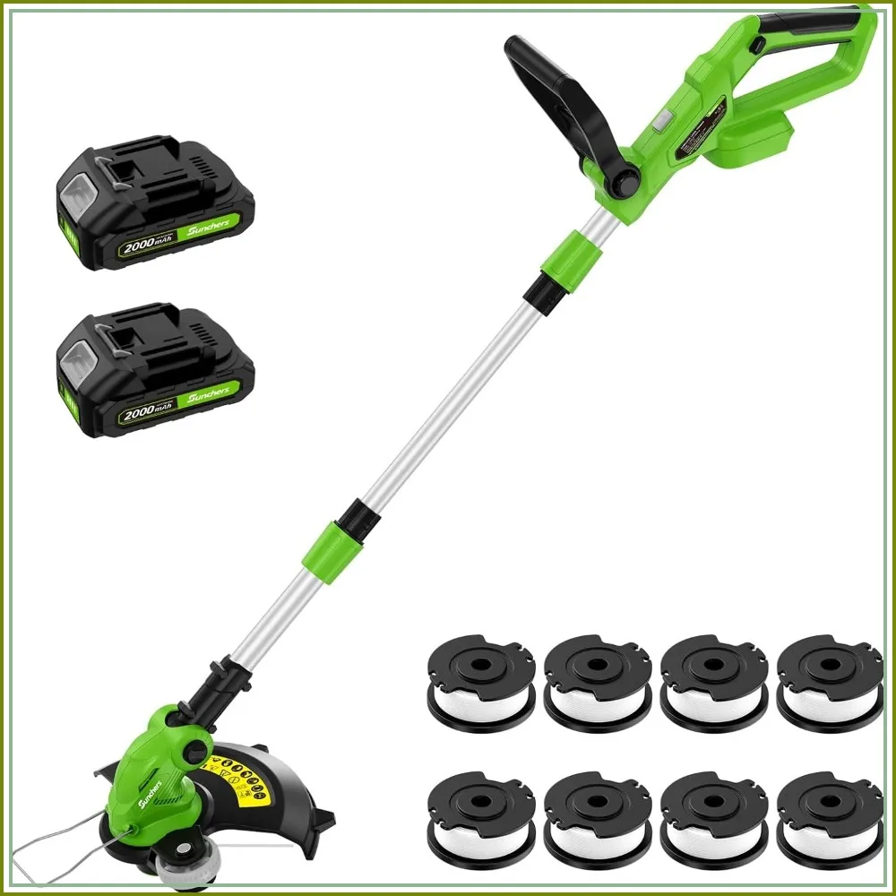 20V 12" Cordless String Trimmer with 2x2.0Ah Battery & Charger, Electric Grass Trimmer Battery Powered Edger Lawn Tool with 8pcs Line for Yard Garden
20V 12" Cordless String Trimmer with 2x2.0Ah Battery & Charger, Electric Grass Trimmer Battery Powered Edger Lawn Tool with 8pcs Line for Yard Garden