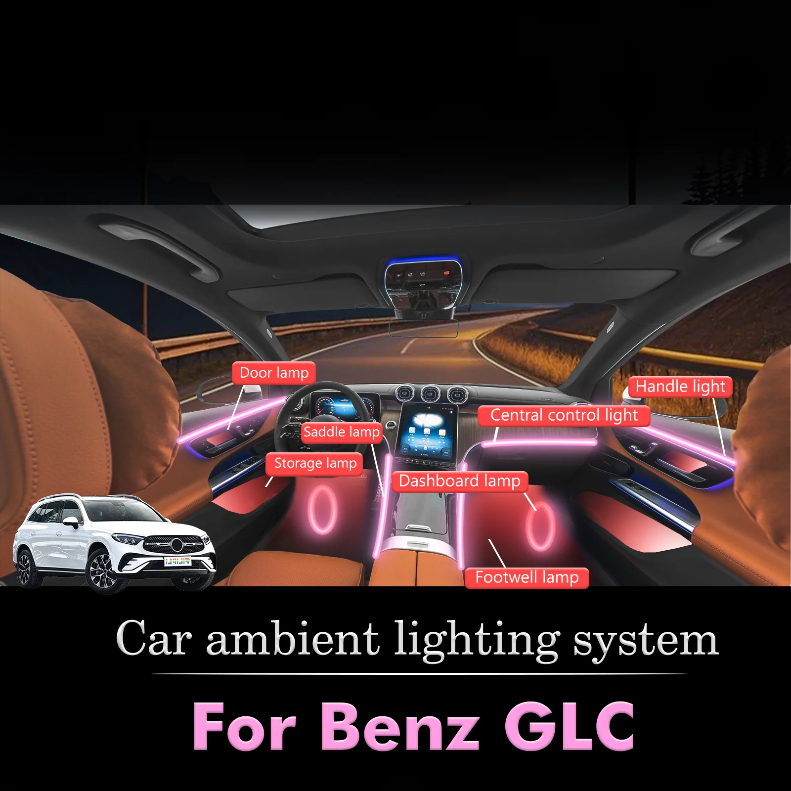 For BenZ GLC Car Interior Decorative Ambient Light RGB 64-Color LED Smart Remote Control Energy Saving Efficient Kit
For BenZ GLC Car Interior Decorative Ambient Light RGB 64-Color LED Smart Remote Control Energy Saving Efficient Kit
