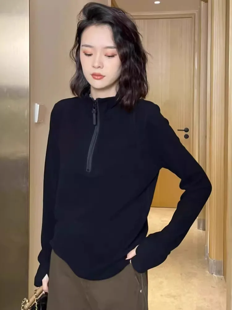 Autumn Winter Self-Heating Velvet Hoodie Stand Collar f Zip Base Layer irt 2026 Women's plus Size Inner Wear Sweatirt
Autumn Winter Self-Heating Velvet Hoodie Stand Collar f Zip Base Layer irt 2026 Women's plus Size Inner Wear Sweatirt