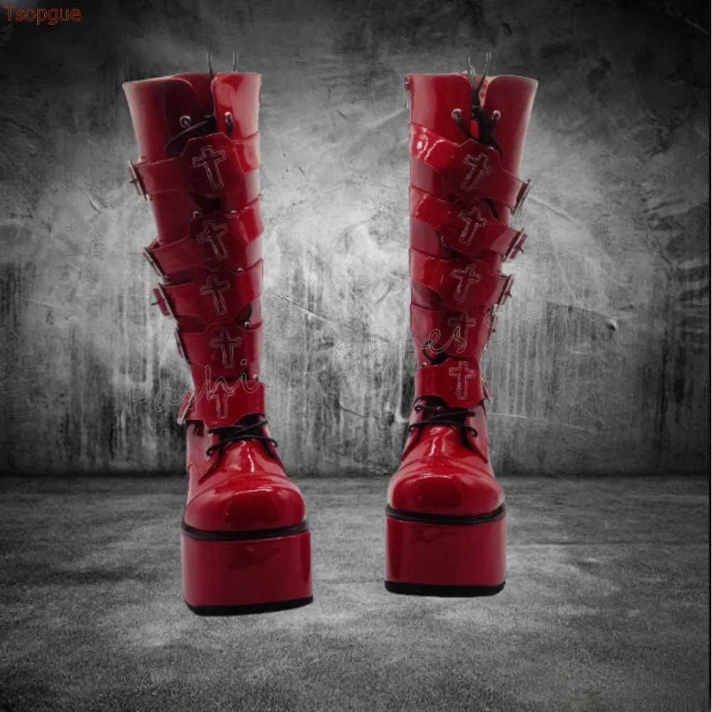 Red Side Zipper Buckle Decor Boots Round Toe Chunky High Heels High Heel Shoes for Women Sexy Heels 2025 New Zapatos Para Mujere
Red Side Zipper Buckle Decor Boots Round Toe Chunky High Heels High Heel Shoes for Women Sexy Heels 2025 New Zapatos Para Mujere