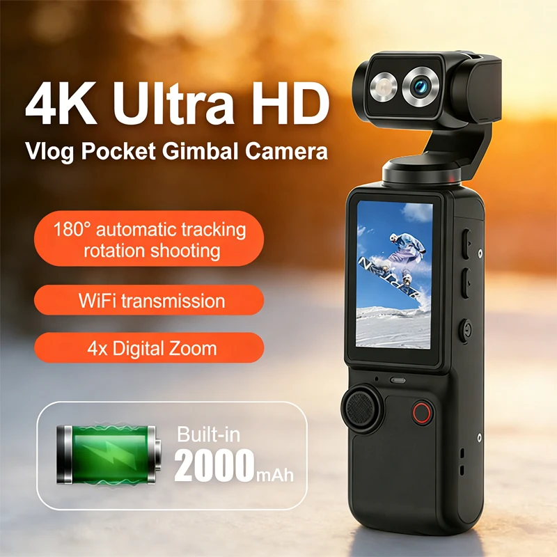 Новая портативная экшн-камера 4K Ultra Clear 180 ° Поворотная камера с 2,0-дюймовым объективом, распознаванием лиц, автоматическим отслеживанием и съемкой в режиме спортивной съемки
Новая портативная экшн-камера 4K Ultra Clear 180 ° Поворотная камера с 2,0-дюймовым объективом, распознаванием лиц, автоматическим отслеживанием и съемкой в режиме спортивной съемки
