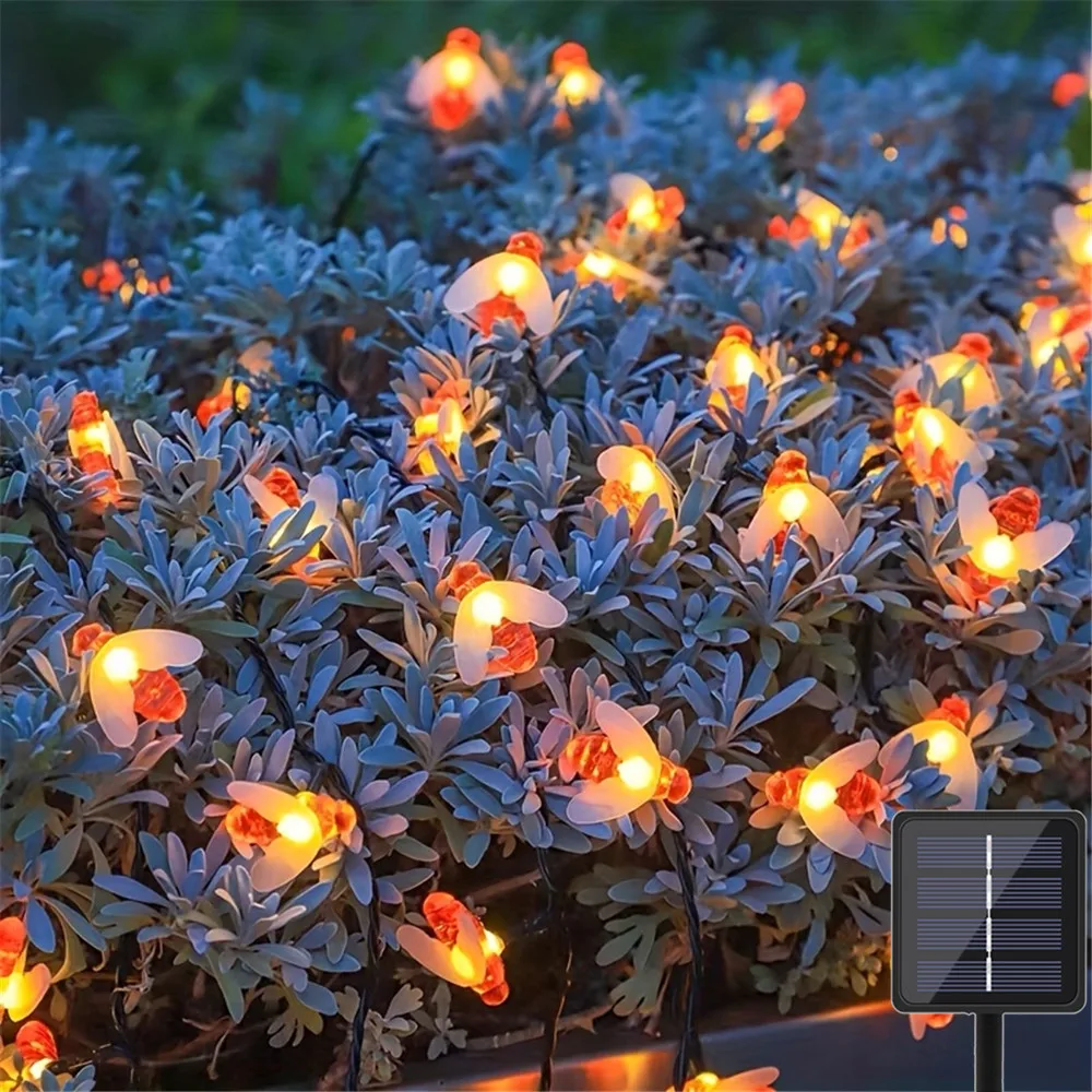 LED Solar Garden Lights Honey Bee Fairy String Lights 8 Mode Waterproof Outdoor Lighting for Flower Fence Christmas Tree
LED Solar Garden Lights Honey Bee Fairy String Lights 8 Mode Waterproof Outdoor Lighting for Flower Fence Christmas Tree