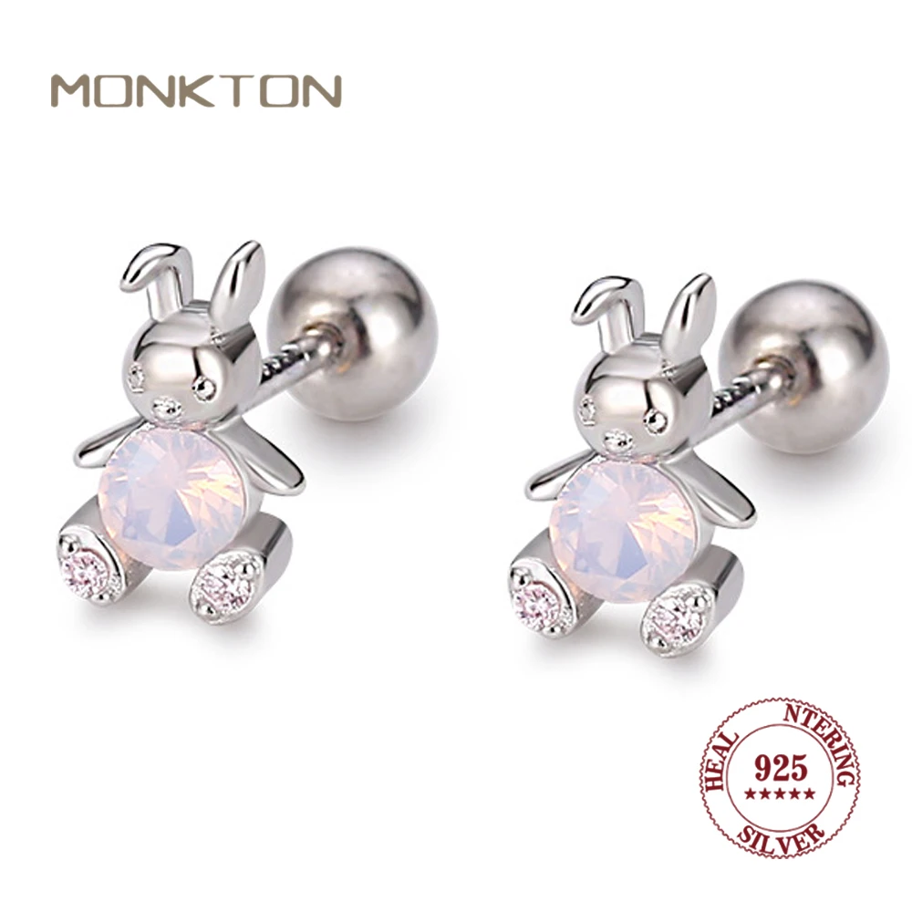 Monkton 100% S925 Sterling Silver Lovely Rabbit Earrings for Women Pink Zirconia Wedding Party Jewelry for Daughter with Box
Monkton 100% S925 Sterling Silver Lovely Rabbit Earrings for Women Pink Zirconia Wedding Party Jewelry for Daughter with Box