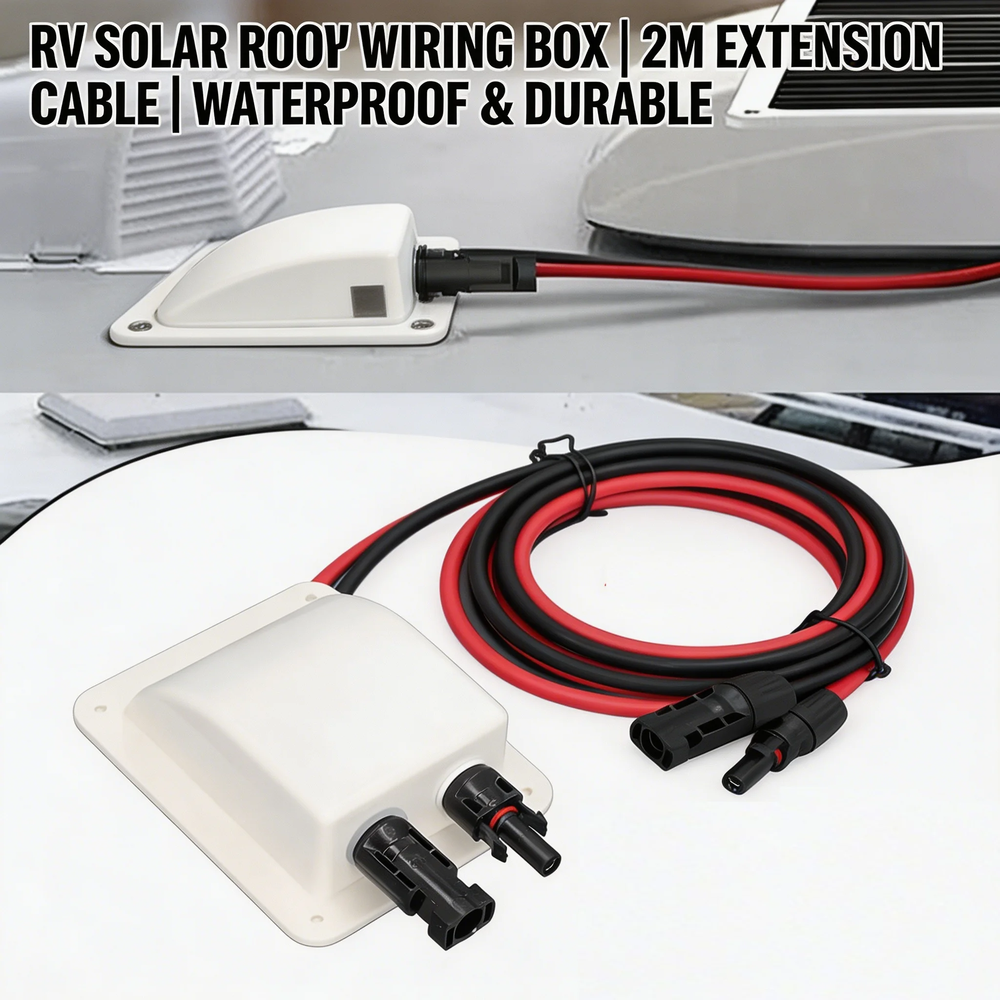 Solar Car Junction Box Solar Extension Wire Cable PV Wire Entry Gland Box Roof Wire For RV Caravan Boat Yacht Auto Accessories
Solar Car Junction Box Solar Extension Wire Cable PV Wire Entry Gland Box Roof Wire For RV Caravan Boat Yacht Auto Accessories