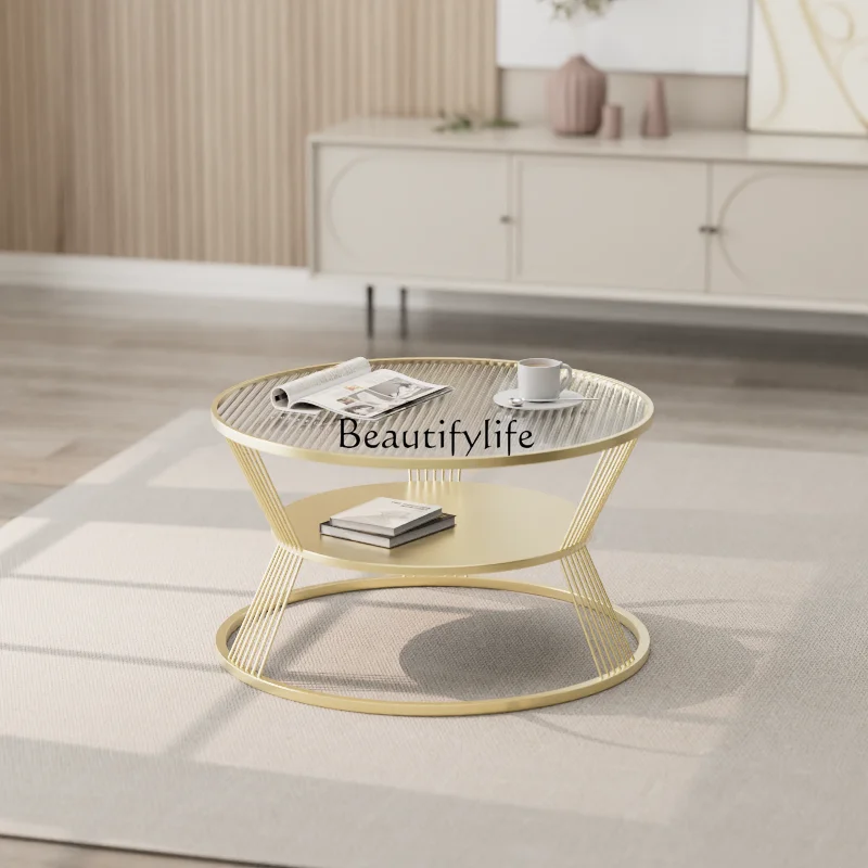 *Nordic light luxury coffee table small apartment household round tempered glass coffee table
*Nordic light luxury coffee table small apartment household round tempered glass coffee table