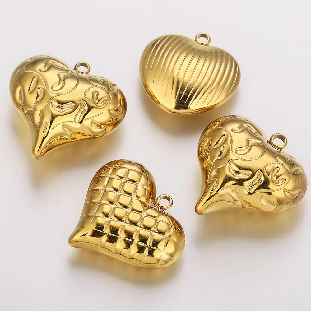 2pcs Stainless Steel Texture Heart Charms PVD Gold Plated Metal Earring Necklace Bracelet Jewelry Making Findings Accessories
2pcs Stainless Steel Texture Heart Charms PVD Gold Plated Metal Earring Necklace Bracelet Jewelry Making Findings Accessories