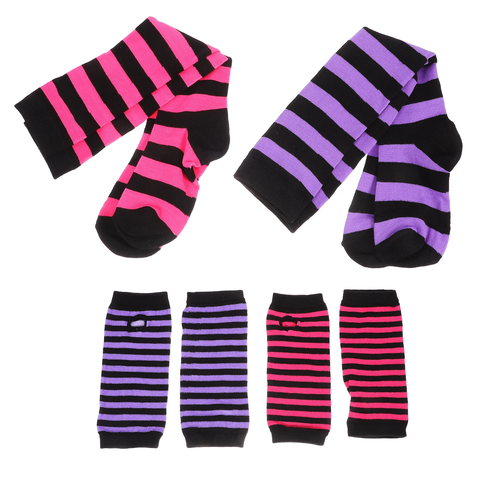 2Sets Girls Striped Arm Socks Gloves Set Long Fingerless Mittens Soft Comfortable Polyester Warm Winter Leg Arm Warmers
2Sets Girls Striped Arm Socks Gloves Set Long Fingerless Mittens Soft Comfortable Polyester Warm Winter Leg Arm Warmers