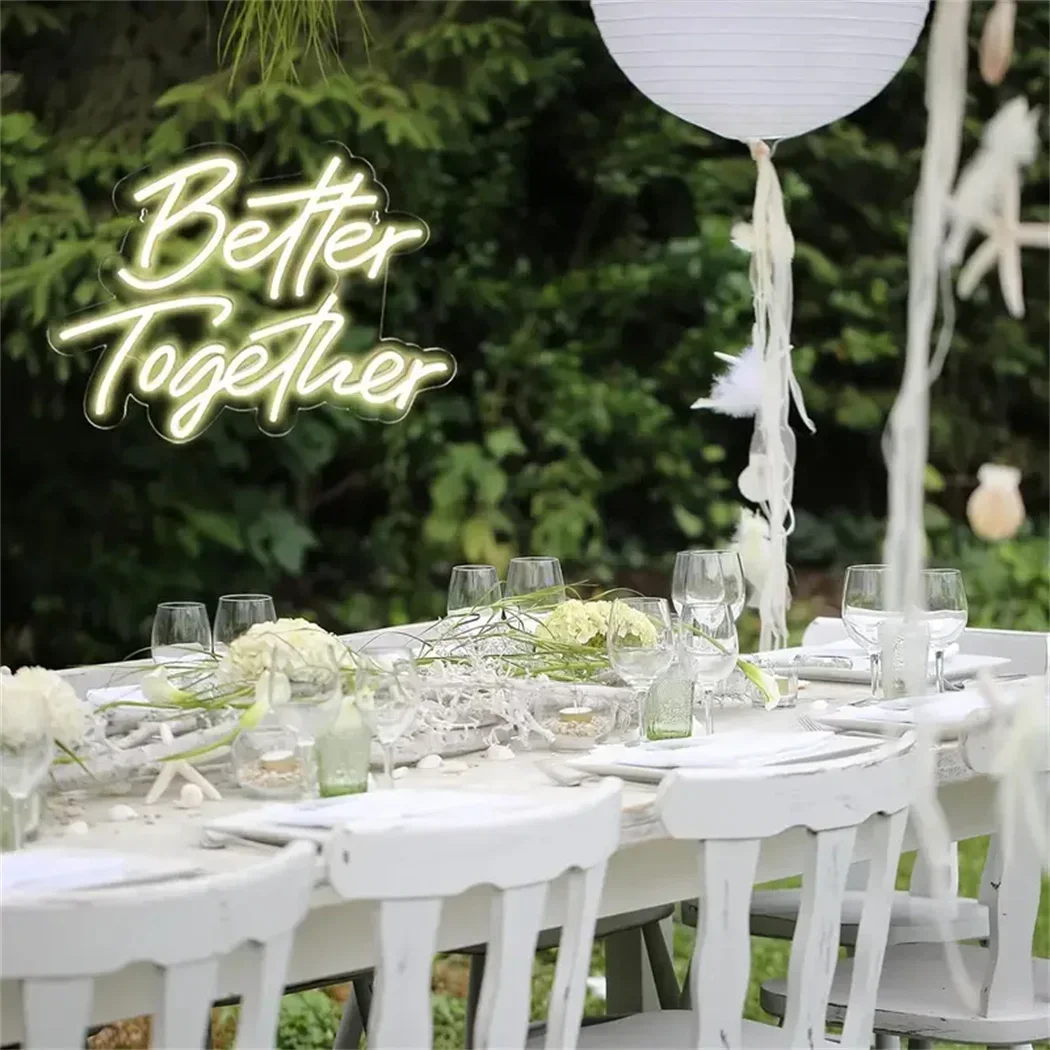 Neon Light Sign LED Decor Better Together Wedding Warm/White Color USB Neon Signs Just Married Wedding Bedroom Mr Mrs Room Wall
Neon Light Sign LED Decor Better Together Wedding Warm/White Color USB Neon Signs Just Married Wedding Bedroom Mr Mrs Room Wall