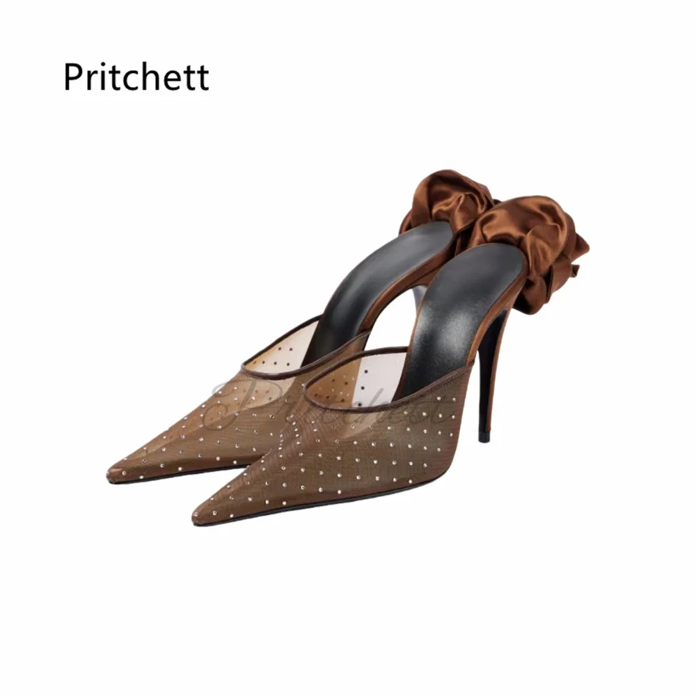 Black Air Mesh Crystal Mules Women High Heels Slippers Satin Flower Summer Shoes Rhinestone Floral Cover Pointed Toe Sandals
Black Air Mesh Crystal Mules Women High Heels Slippers Satin Flower Summer Shoes Rhinestone Floral Cover Pointed Toe Sandals