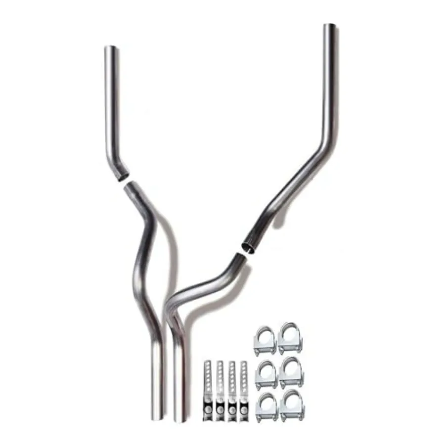 Stainless Steel Universal Mandrel Dual Pipes Exhaust Kit Compatible for 1987-2004 Dodge Ram 1500 with Free Hangers and Clamps I
Stainless Steel Universal Mandrel Dual Pipes Exhaust Kit Compatible for 1987-2004 Dodge Ram 1500 with Free Hangers and Clamps I