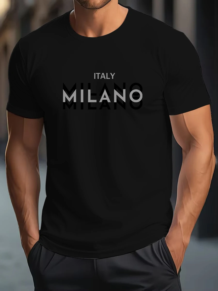 Men's 100% Cotton Summer MILANO Letter Pattern Casual Sports Round Neck Short Sleeved T-shirt Top
Men's 100% Cotton Summer MILANO Letter Pattern Casual Sports Round Neck Short Sleeved T-shirt Top