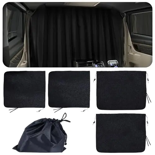 3-Piece Black Car Privacy Screen Set For Rear Seat Partition, Side Window Sunshade And Light Blocking Divider
3-Piece Black Car Privacy Screen Set For Rear Seat Partition, Side Window Sunshade And Light Blocking Divider