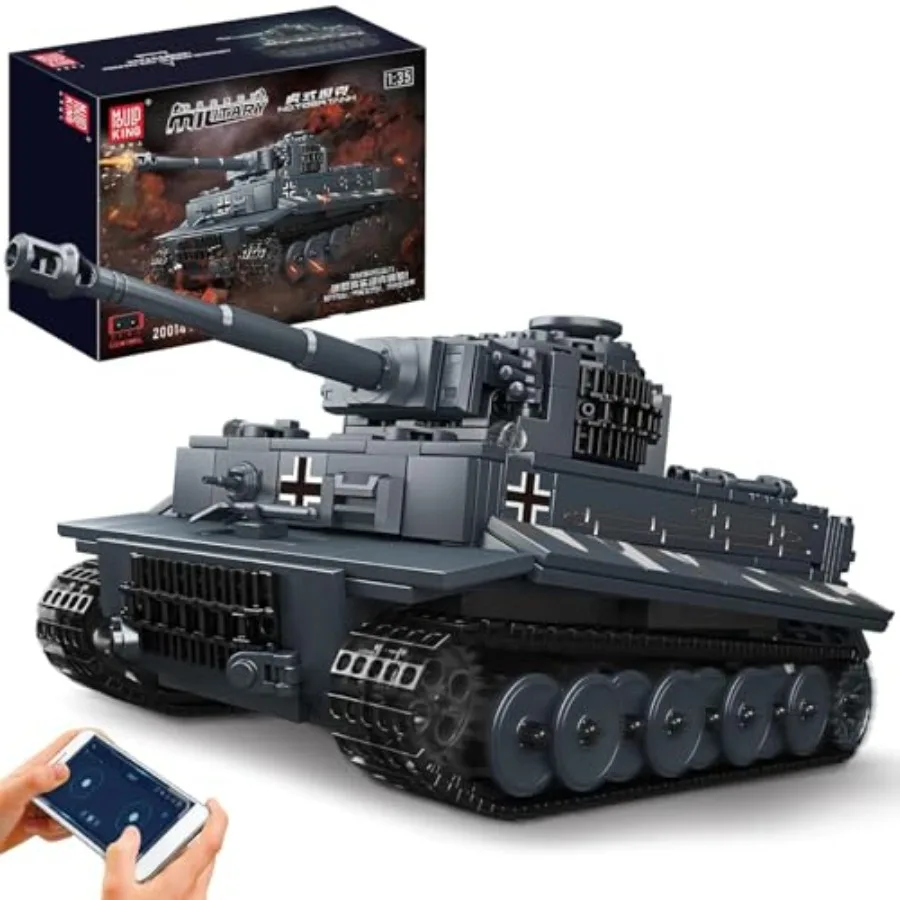 MOC Tiger Tank building blocks toy for military vehicle modeling ABS plastic olive green remote and APP control functionality
MOC Tiger Tank building blocks toy for military vehicle modeling ABS plastic olive green remote and APP control functionality
