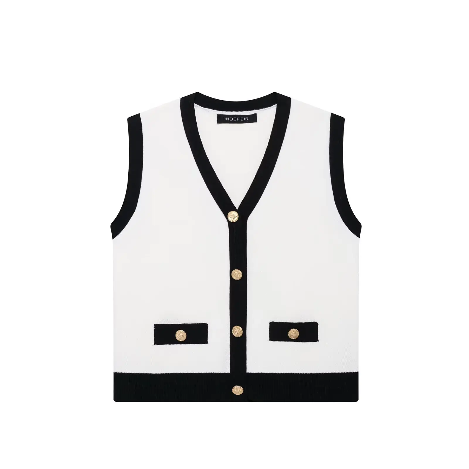 Spring Fashion Must Enter Knitted Vest Classic Color Blocked Small Fragrance Style V-neck Cardigan Casual Short Vest Tops
Spring Fashion Must Enter Knitted Vest Classic Color Blocked Small Fragrance Style V-neck Cardigan Casual Short Vest Tops