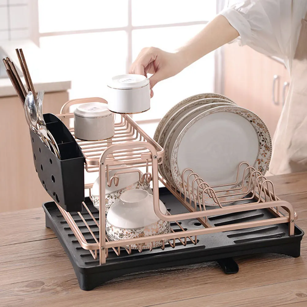 1pc Kitchen Draining Double Layer Storage Bowl Bracket Gold Modern Aluminum Alloy Space Saving Lightweight For Kitchen
1pc Kitchen Draining Double Layer Storage Bowl Bracket Gold Modern Aluminum Alloy Space Saving Lightweight For Kitchen