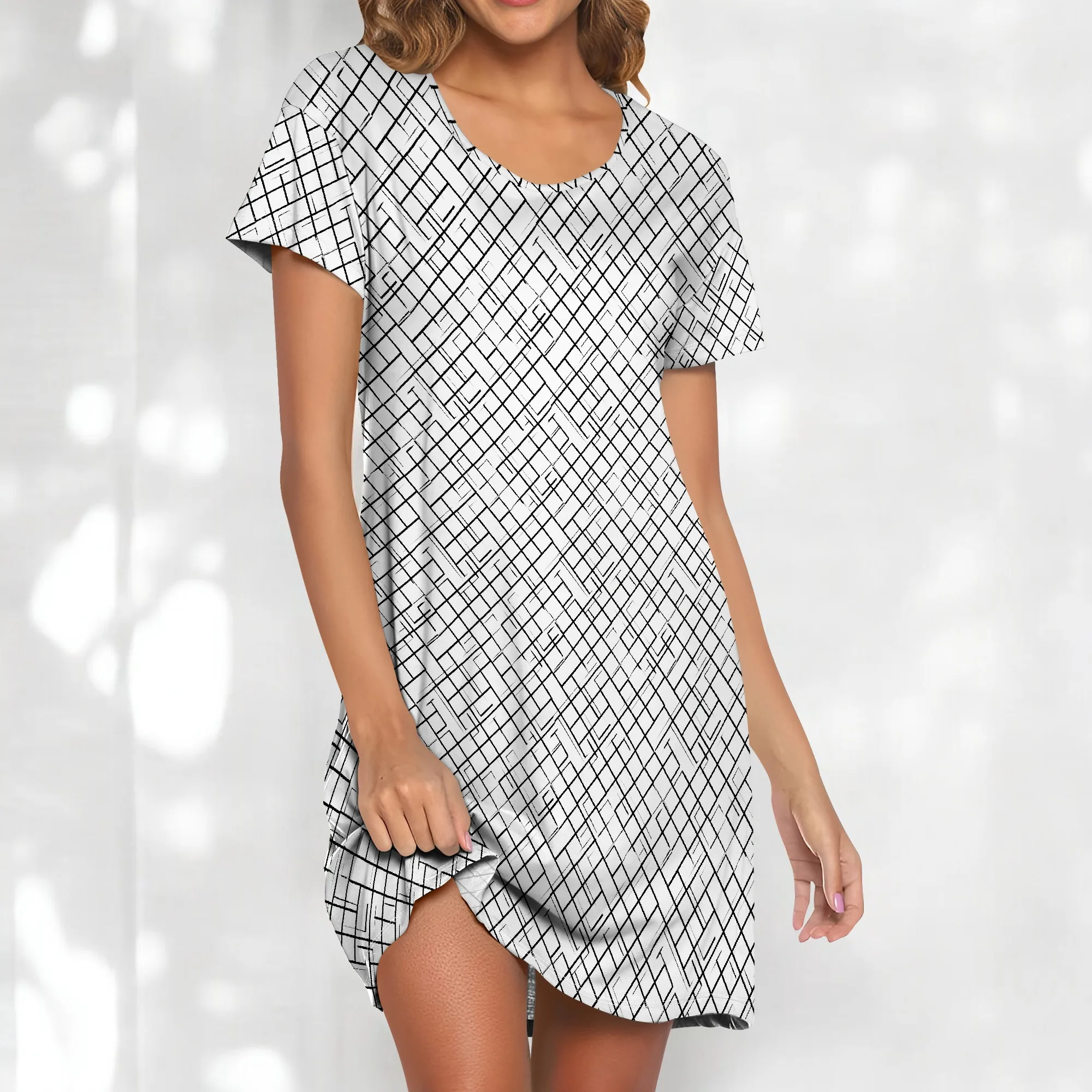 Plus Size Geometric Print Dress Short Sleeve Casual Sundress S-3XL Stylish Summer Look for Daily Wear
Plus Size Geometric Print Dress Short Sleeve Casual Sundress S-3XL Stylish Summer Look for Daily Wear