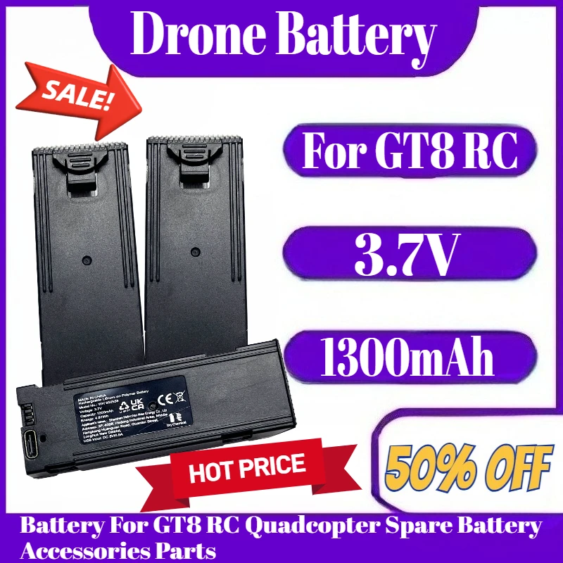 3.7V 1300mAh GT8 Drone Battery Screen 4K Professional 8K Battery For GT8 RC Quadcopter Spare Battery Accessories Parts
3.7V 1300mAh GT8 Drone Battery Screen 4K Professional 8K Battery For GT8 RC Quadcopter Spare Battery Accessories Parts