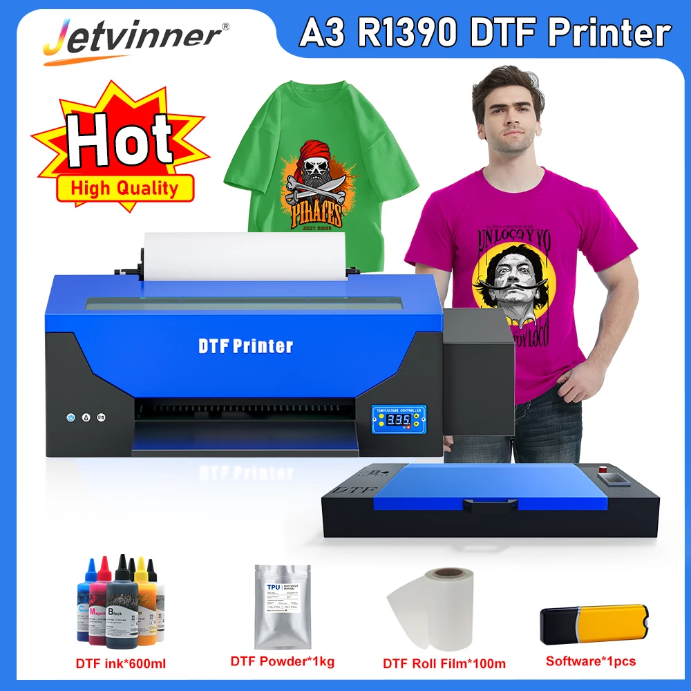 Принтер A3 DTF R1390, цифровой принтер DTF с рулонным питателем для фотографий, принтер для футболок
Принтер A3 DTF R1390, цифровой принтер DTF с рулонным питателем для фотографий, принтер для футболок
