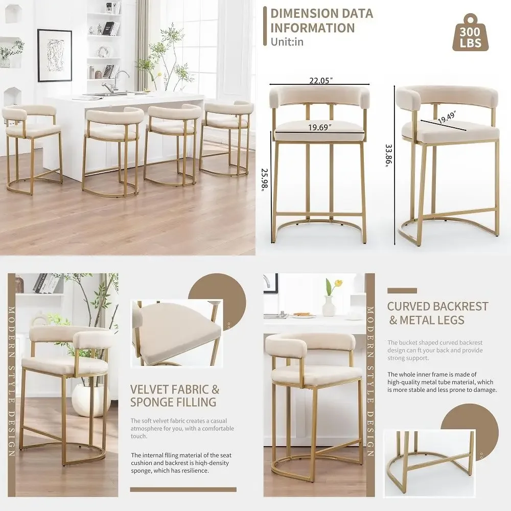 Bar Stools Set of 4 30 inch Mid Century Bar Stools with Curved Back and Arms, Walnut Craftsmanship, Faux Leather Seat, Kitchen
Bar Stools Set of 4 30 inch Mid Century Bar Stools with Curved Back and Arms, Walnut Craftsmanship, Faux Leather Seat, Kitchen