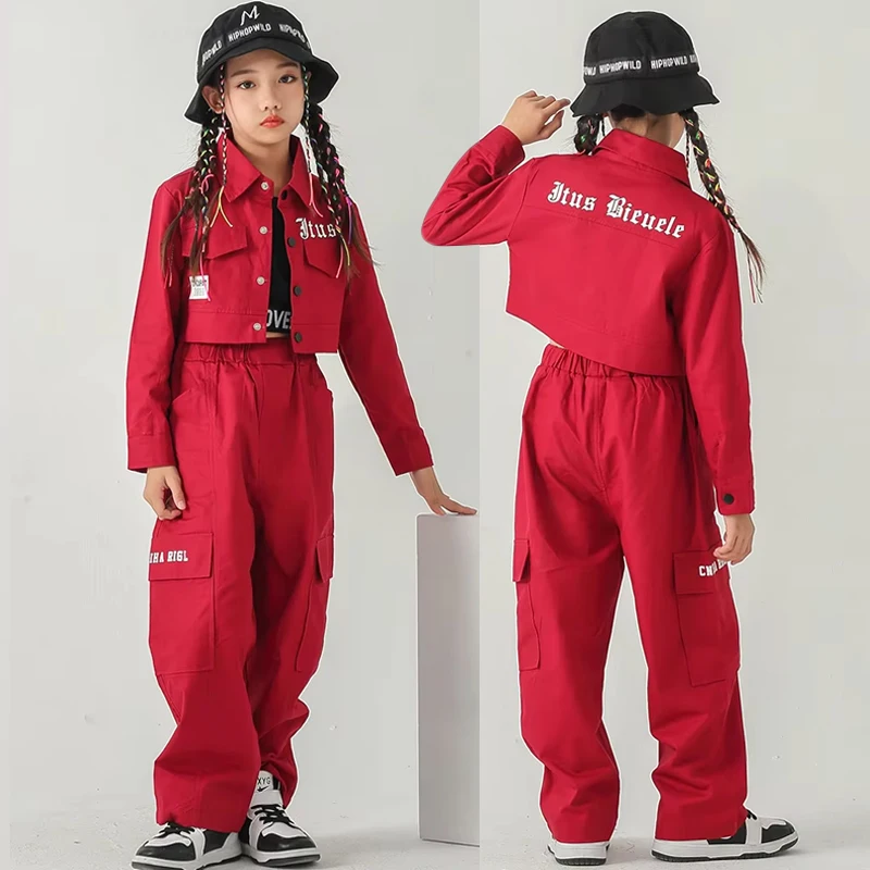Children Clothes Hip Hop Dancing Outfit Girls Red Shirt Cargo Pants Rave Festival Clothing Jazz Street Dance Stage Wear YS4360
Children Clothes Hip Hop Dancing Outfit Girls Red Shirt Cargo Pants Rave Festival Clothing Jazz Street Dance Stage Wear YS4360