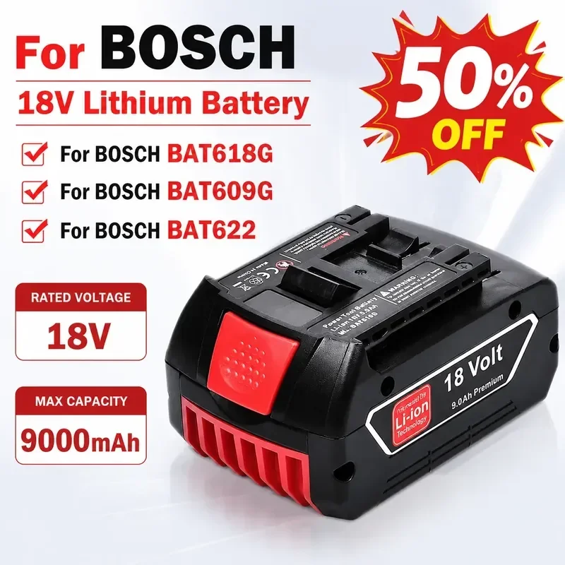 For BOSCH BAT618G BAT609G BAT622 18V Lithium Battery for Power Tools 6.0 Ah
For BOSCH BAT618G BAT609G BAT622 18V Lithium Battery for Power Tools 6.0 Ah
