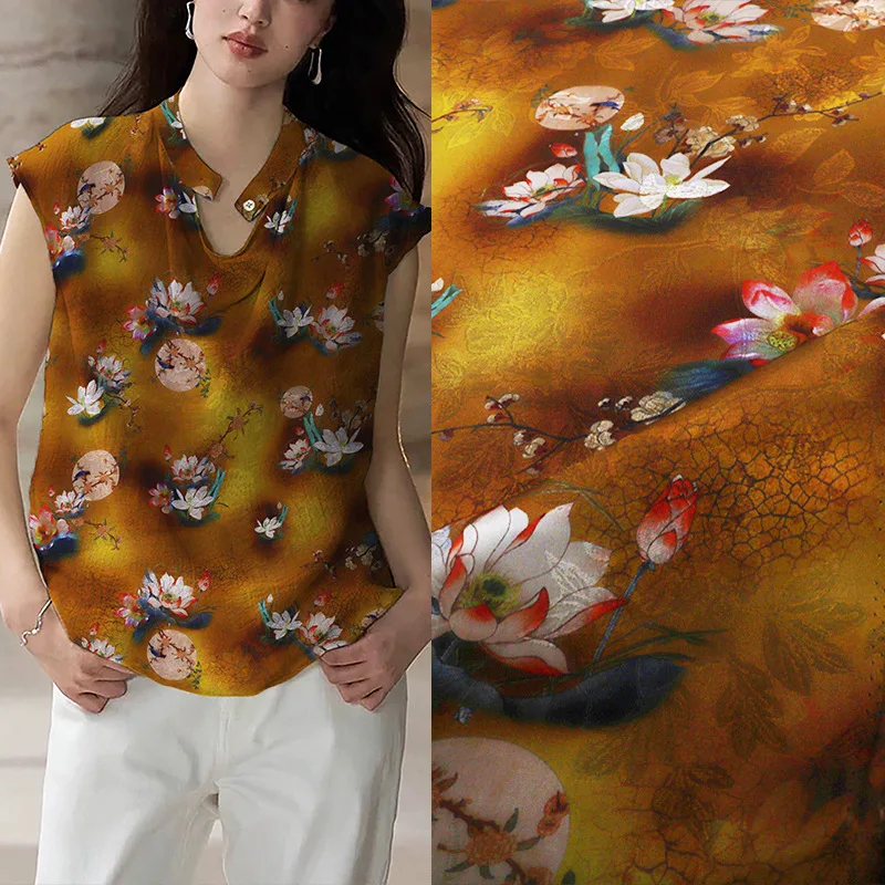 Шелковая парчовая ткань с узором лотоса, окрашенная в китайском стиле, Cheongsam и материал для платья, традиционная вышивка Чжуанхуа
Шелковая парчовая ткань с узором лотоса, окрашенная в китайском стиле, Cheongsam и материал для платья, традиционная вышивка Чжуанхуа