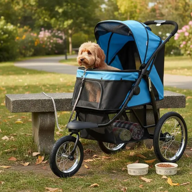 Foldable Pet stroller, Dog Buggy with Three Wheels, for Small/Medium Dogs, Blue
Foldable Pet stroller, Dog Buggy with Three Wheels, for Small/Medium Dogs, Blue