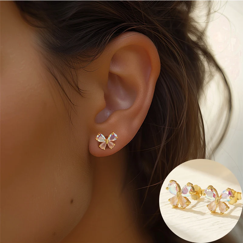 100% 925 Sterling Silver Zircon Butterfly Studs Earring for Women Girl Simple Geometric Design Jewelry Party Gift Dropshipping
100% 925 Sterling Silver Zircon Butterfly Studs Earring for Women Girl Simple Geometric Design Jewelry Party Gift Dropshipping
