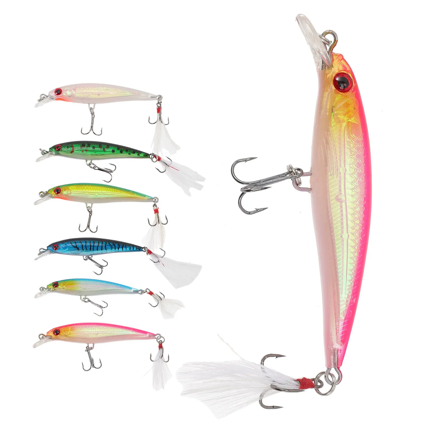 6pcs Fish Bait Lifelike Swimming Bass Kit Reusable Sinking Artificial Swimbaits Portable Fishing Tackle Freshwater
6pcs Fish Bait Lifelike Swimming Bass Kit Reusable Sinking Artificial Swimbaits Portable Fishing Tackle Freshwater