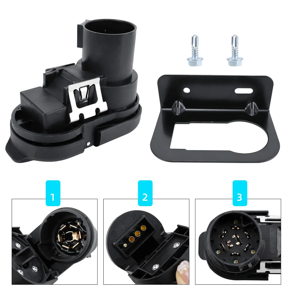Trailer 4/7-Pin Tow Harness Connector For F150 F250 F350 Super Duty 2017-2022 Trailer Brake Harness Plug Connector FU5Z-14489-A
Trailer 4/7-Pin Tow Harness Connector For F150 F250 F350 Super Duty 2017-2022 Trailer Brake Harness Plug Connector FU5Z-14489-A