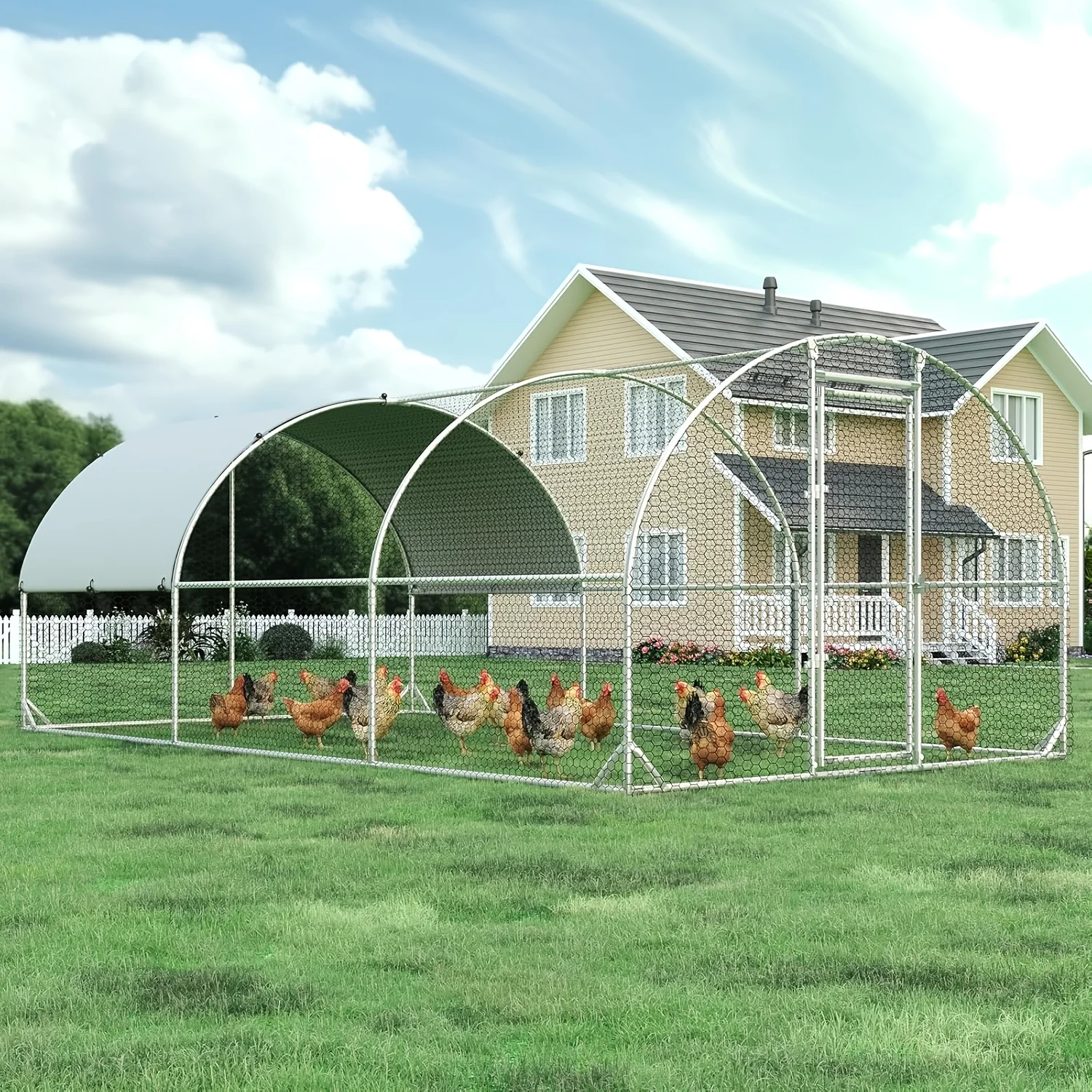 Flat Pointed And Domed Metal Chicken Coops/pens, Dog Kennel, 3 Roof-style Cages, Outdoor Walk-in Poultry Cages, Flat Design, Pointed Roof Design, Domed Roof Design, Also Suitable for Ducks, Rabbits, Dogs, And Other Animals, Silver Finish
Flat Pointed And Domed Metal Chicken Coops/pens, Dog Kennel, 3 Roof-style Cages, Outdoor Walk-in Poultry Cages, Flat Design, Pointed Roof Design, Domed Roof Design, Also Suitable for Ducks, Rabbits, Dogs, And Other Animals, Silver Finish