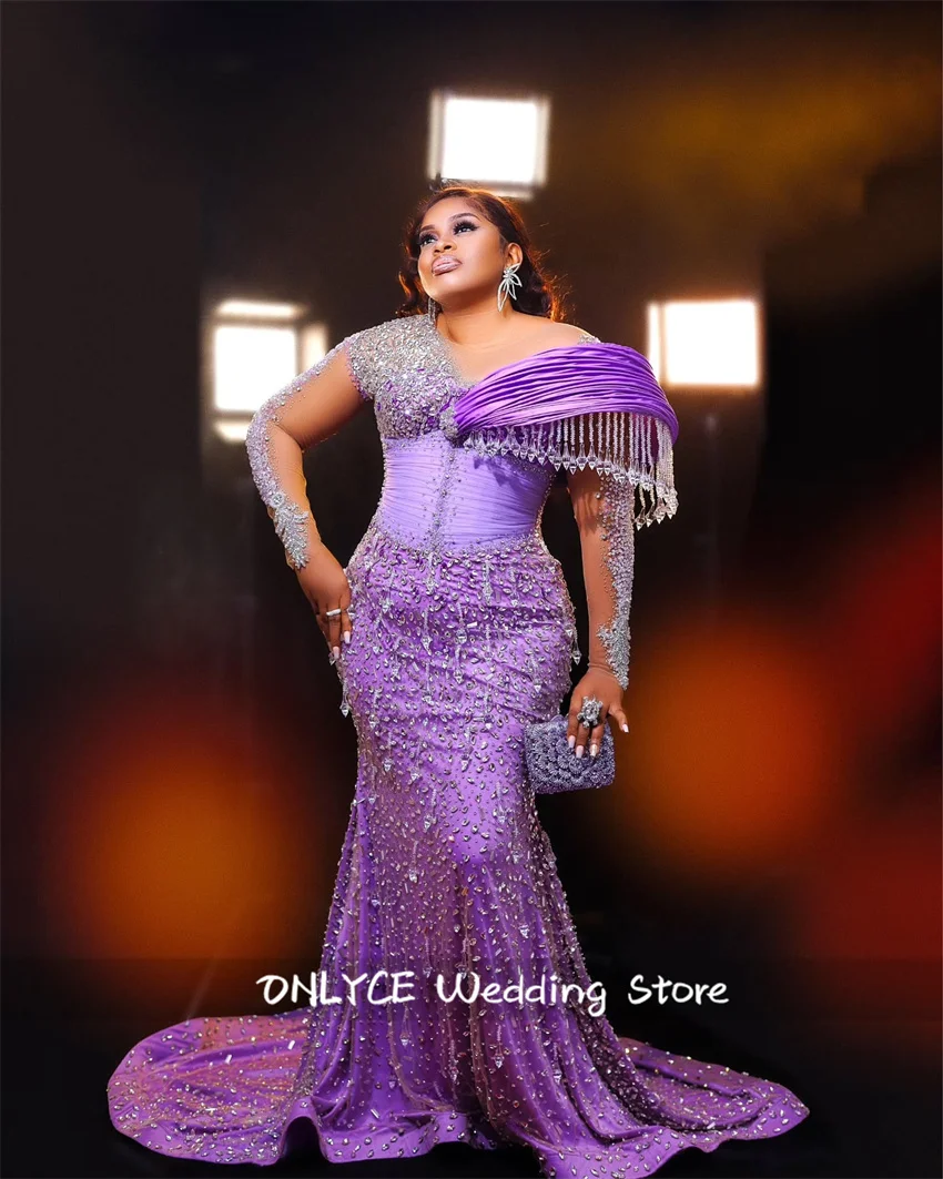 Elegant Purple Long Evening Dresses Crystals Diamonds Beading African Wedding Party Prom Party Gowns Customized
Elegant Purple Long Evening Dresses Crystals Diamonds Beading African Wedding Party Prom Party Gowns Customized