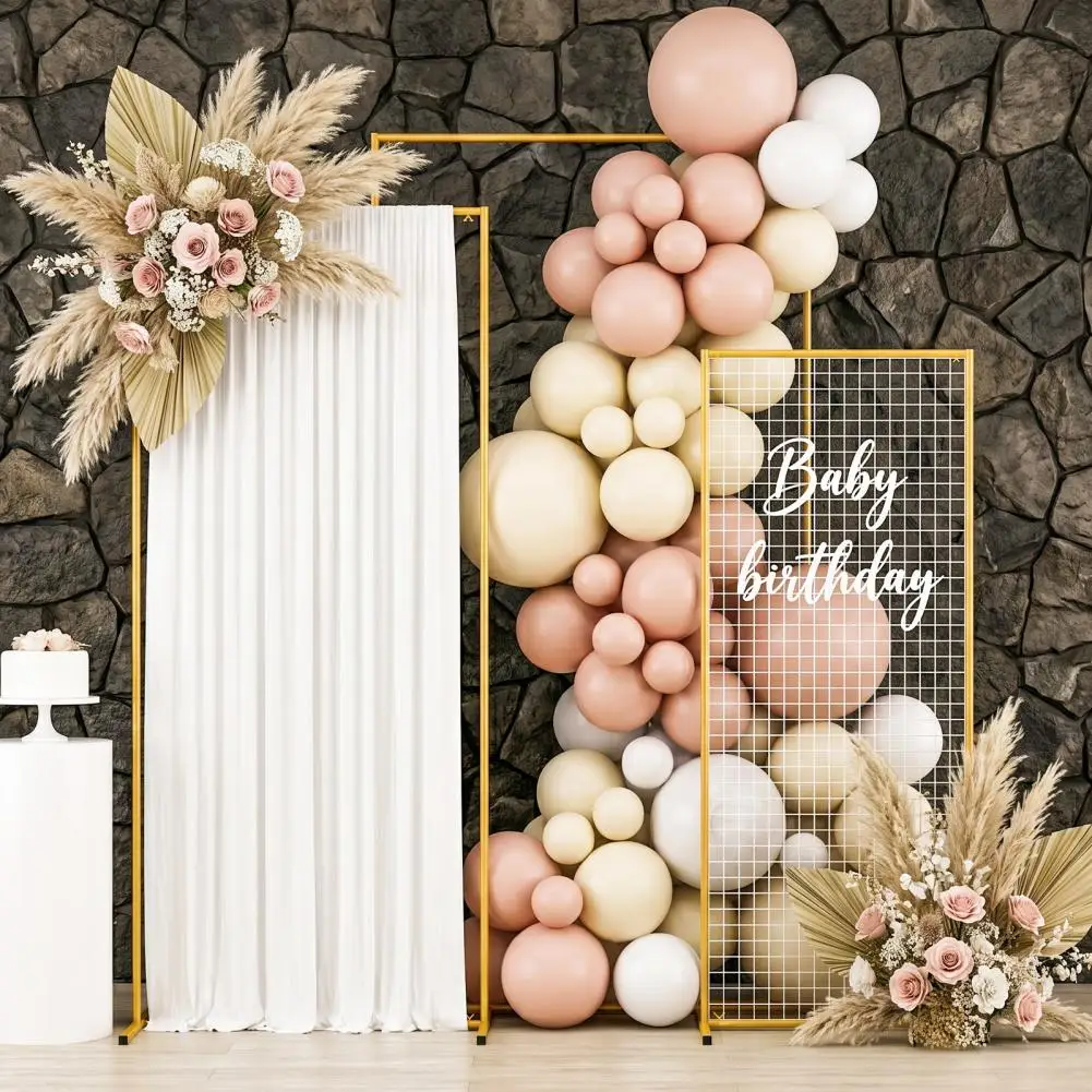 3Pcs Gold Metal Square Arch Backdrop Stand Set Balloon Flower Frame for Wedding Ceremony Birthday Party Baby Shower Decoration
3Pcs Gold Metal Square Arch Backdrop Stand Set Balloon Flower Frame for Wedding Ceremony Birthday Party Baby Shower Decoration