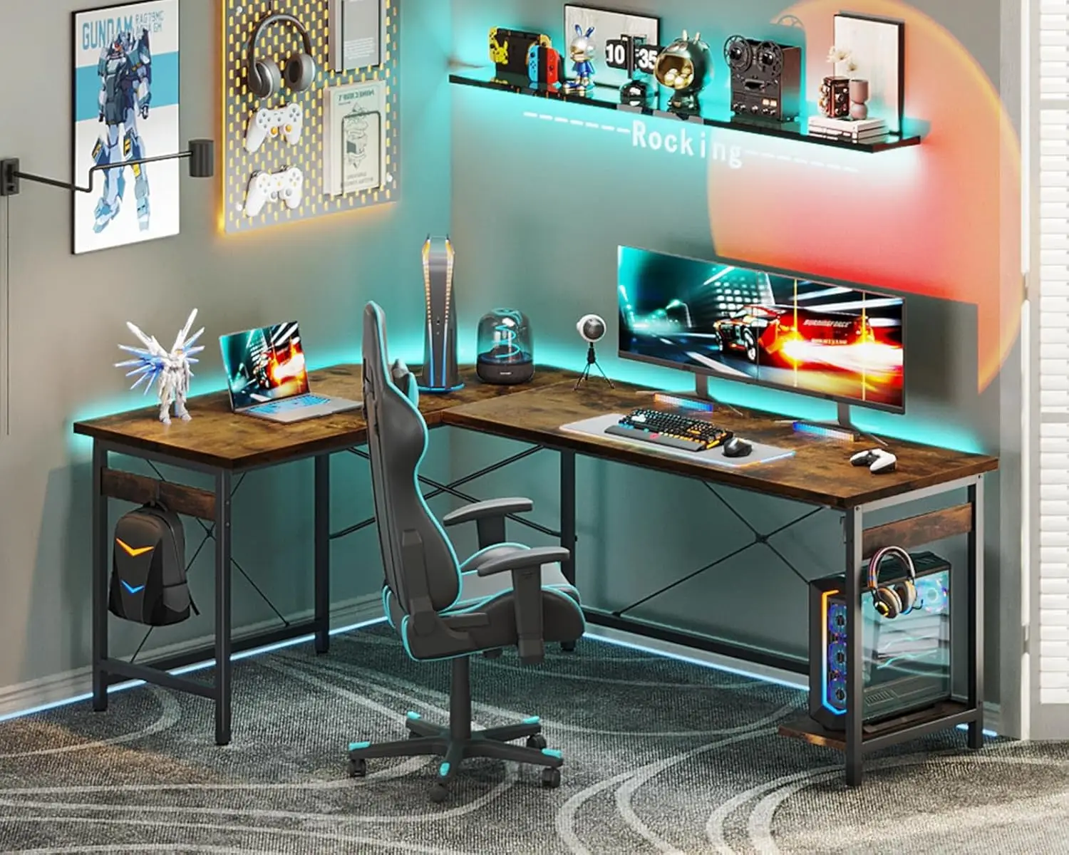 66" L Shaped Larger Gaming Desk, Corner Computer Desk, Sturdy Home Office Computer Table, Writing Workstation, Vintage
66" L Shaped Larger Gaming Desk, Corner Computer Desk, Sturdy Home Office Computer Table, Writing Workstation, Vintage