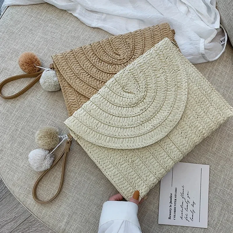Пляжные сумки в богемном стиле Weaven для девочек, соломенная сумка через плечо в форме конверта, клатч, сумка на плечо
Пляжные сумки в богемном стиле Weaven для девочек, соломенная сумка через плечо в форме конверта, клатч, сумка на плечо