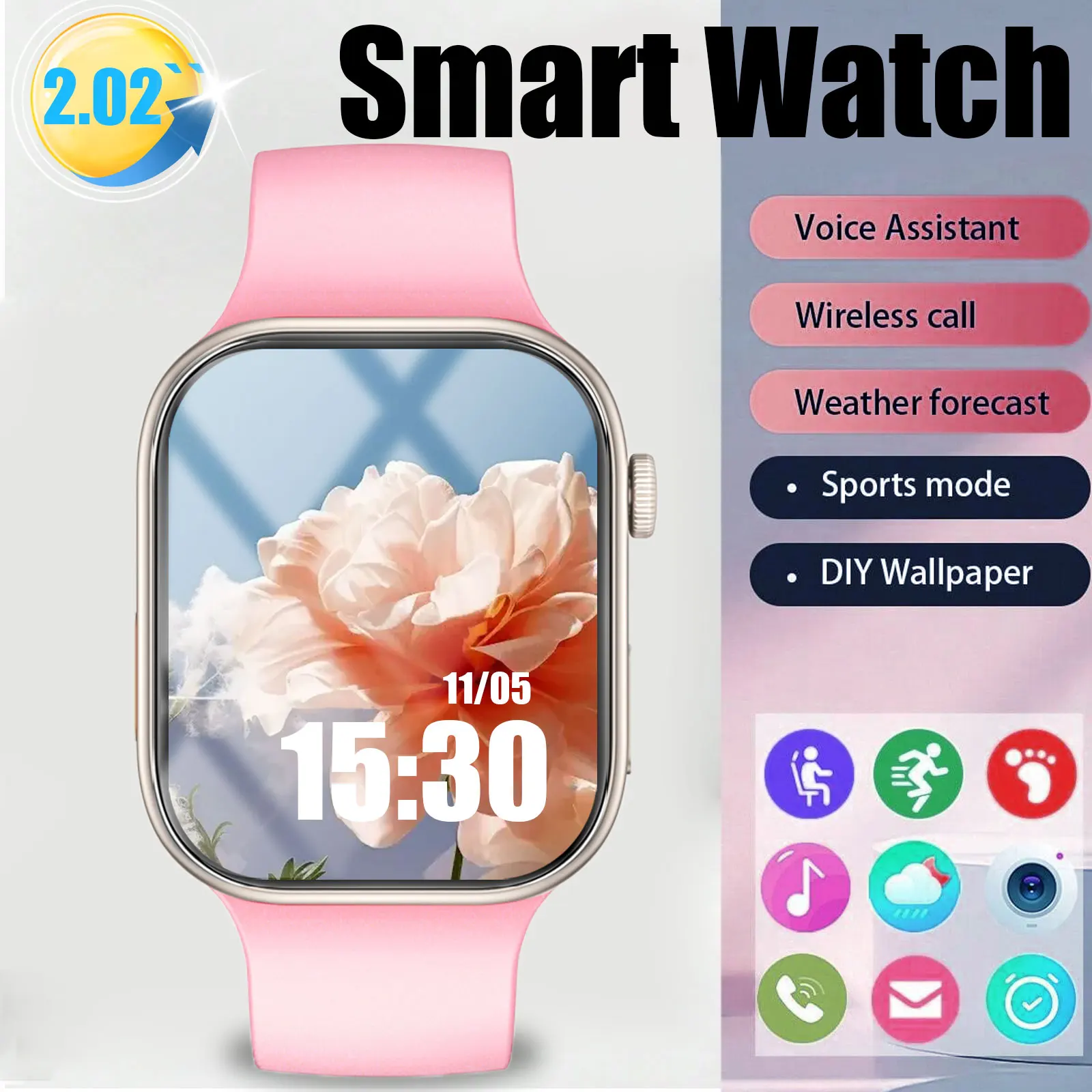 Умные часы, беспроводной вызов/набор номера, несколько оповещений о приложениях, мультиспортивный режим, индивидуальные обои, фитнес-монитор, iPhone/Android
Умные часы, беспроводной вызов/набор номера, несколько оповещений о приложениях, мультиспортивный режим, индивидуальные обои, фитнес-монитор, iPhone/Android
