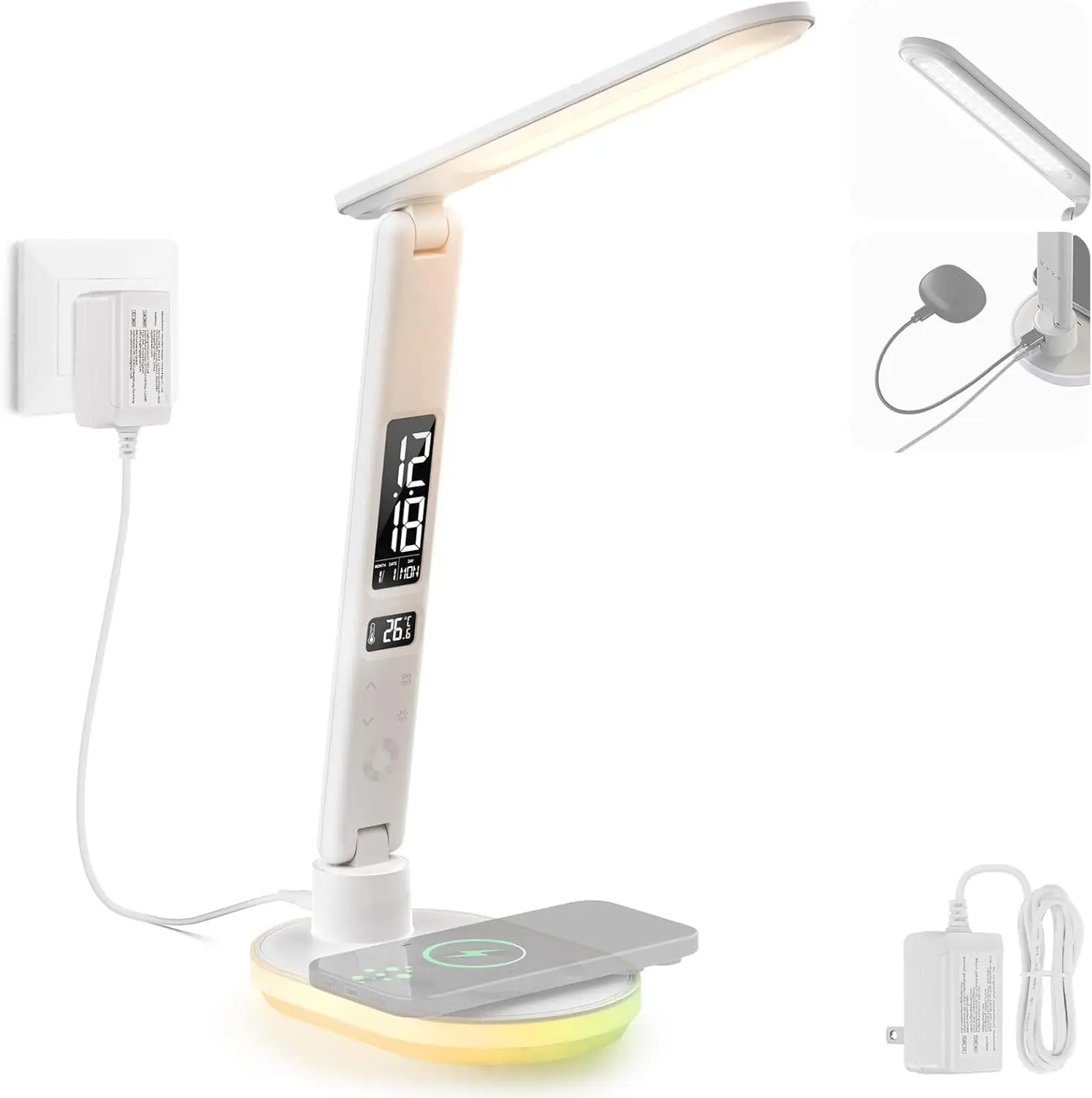 Настольная светодиодная лампа с USB-выходом, 3 режима/5 уровней яркости/4 RGB-эффекта, ЖК-дисплей для отображения времени/будильника, сенсорный светильник с защитой для глаз
Настольная светодиодная лампа с USB-выходом, 3 режима/5 уровней яркости/4 RGB-эффекта, ЖК-дисплей для отображения времени/будильника, сенсорный светильник с защитой для глаз