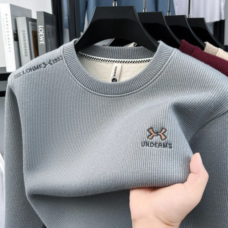 Luxury brand plush thickened warm sweater new fashion letter embroidery men's autumn winter comfort casual round neck pullover
Luxury brand plush thickened warm sweater new fashion letter embroidery men's autumn winter comfort casual round neck pullover