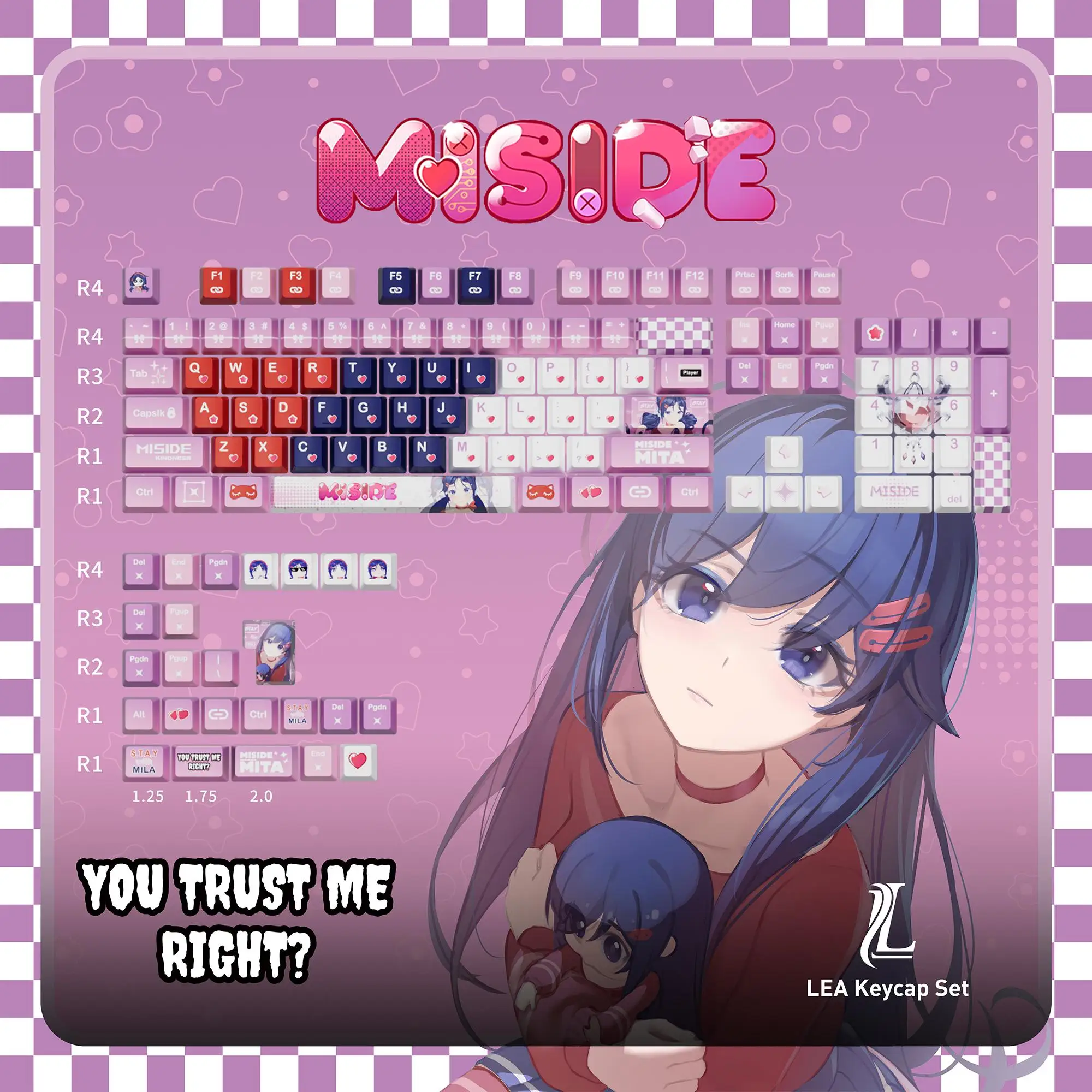 Колпачки для клавиш в стиле аниме MiSide, милые колпачки для клавиш PBT Cherry Profile, колпачки для клавиш для стрельбы, механическая клавиатура, пользовательские игровые мультяшные подарки
Колпачки для клавиш в стиле аниме MiSide, милые колпачки для клавиш PBT Cherry Profile, колпачки для клавиш для стрельбы, механическая клавиатура, пользовательские игровые мультяшные подарки