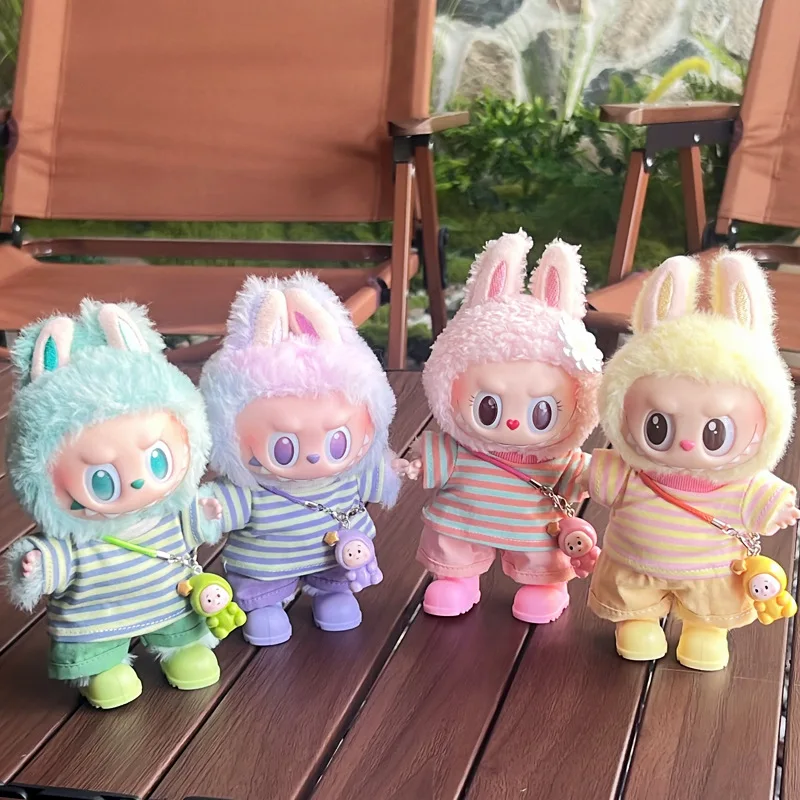 For 15/17cm Labubu Clothes macaron Striped T-Shirt Shorts set Labubu Doll Clothing candy color outfit Diy Decoration accessories
For 15/17cm Labubu Clothes macaron Striped T-Shirt Shorts set Labubu Doll Clothing candy color outfit Diy Decoration accessories