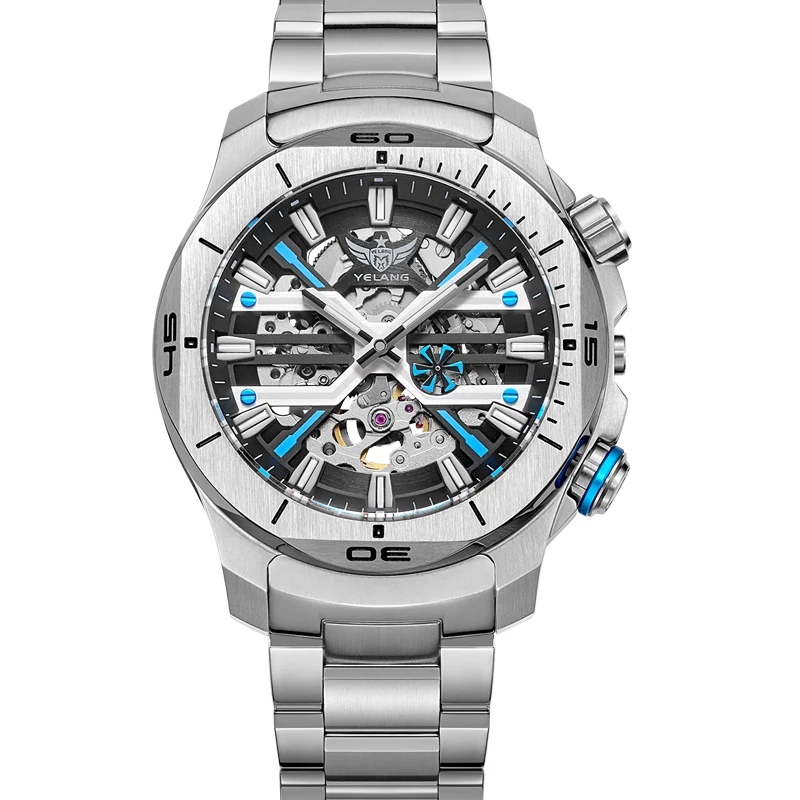 YELANG Мужские автоматические часы 44 мм Механические наручные часы для дайвера 30 бар Водонепроницаемые светящиеся трубки Сапфировый скелетонизированный циферблат Miyota 8N40
YELANG Мужские автоматические часы 44 мм Механические наручные часы для дайвера 30 бар Водонепроницаемые светящиеся трубки Сапфировый скелетонизированный циферблат Miyota 8N40