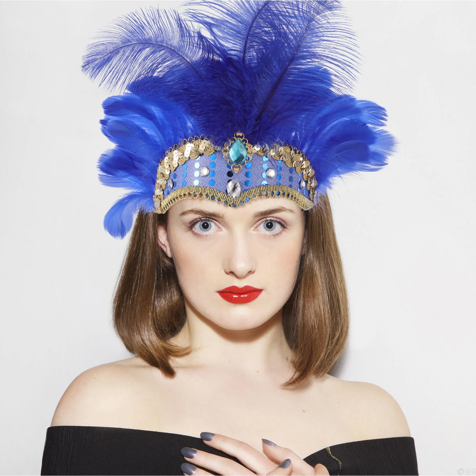 Headb Blue Carnival Accessories Women Flapper Headpiece Adjustable Lightweight Halloween Christmas Belly Dance 
Headb Blue Carnival Accessories Women Flapper Headpiece Adjustable Lightweight Halloween Christmas Belly Dance