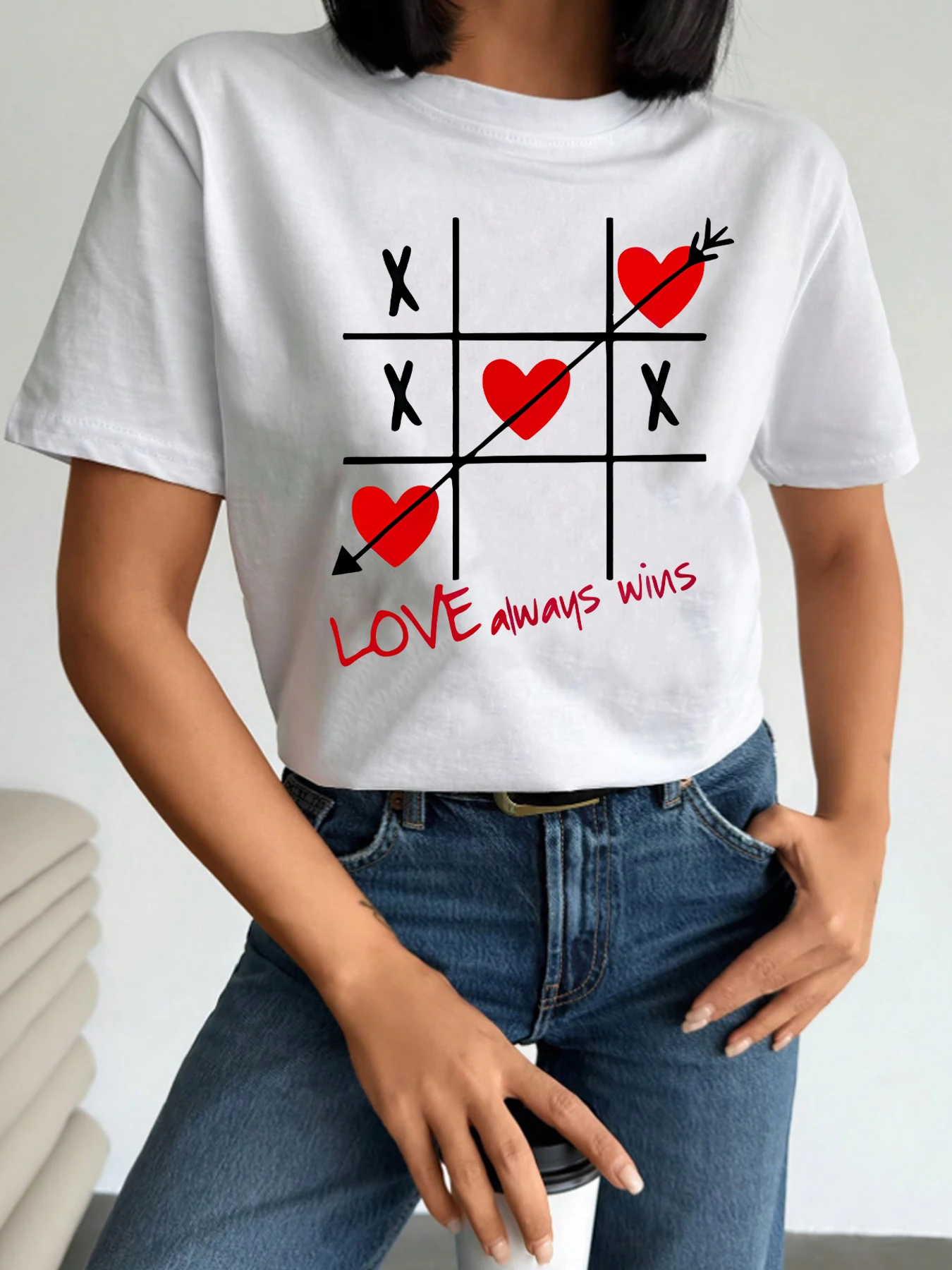 Love loves wins letter pattern round neck plus size women T-shirt short sleeve trend printing elastic half sleeve T-shirt
Love loves wins letter pattern round neck plus size women T-shirt short sleeve trend printing elastic half sleeve T-shirt