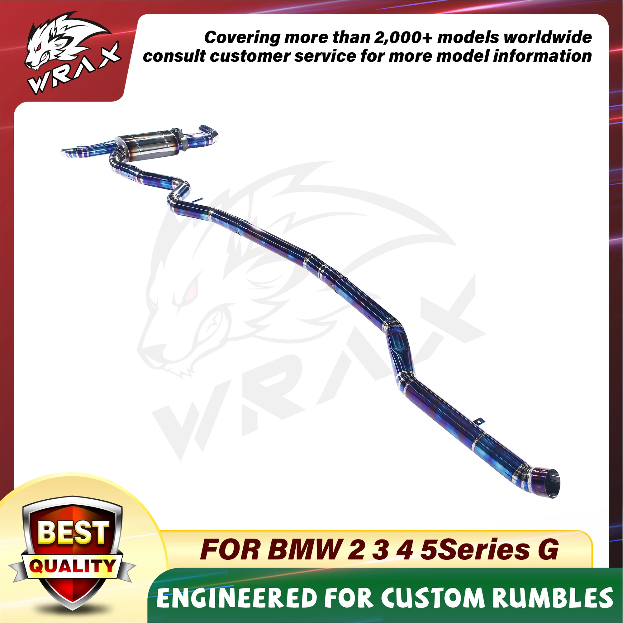 WRAX Exhaust for BMW 2 3 4 5Series G Titanium Baked Blue Catback High Performance Exhaust System Tail Performance Muffler Valve
WRAX Exhaust for BMW 2 3 4 5Series G Titanium Baked Blue Catback High Performance Exhaust System Tail Performance Muffler Valve