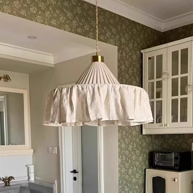 French Style Retro Wabi Sabi Fabric White Pendant Light Living Dining Room Bedroom Clothing Store Cafe Indoor Lighting Fixtures
French Style Retro Wabi Sabi Fabric White Pendant Light Living Dining Room Bedroom Clothing Store Cafe Indoor Lighting Fixtures